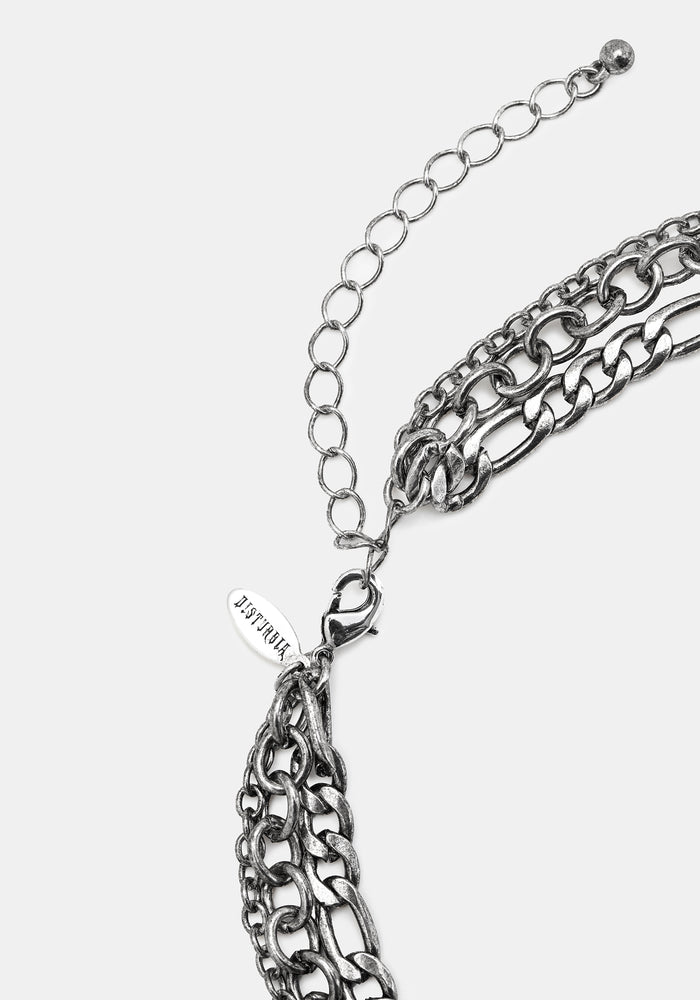 Corium and Anatomical Chain Layered Heart Necklace