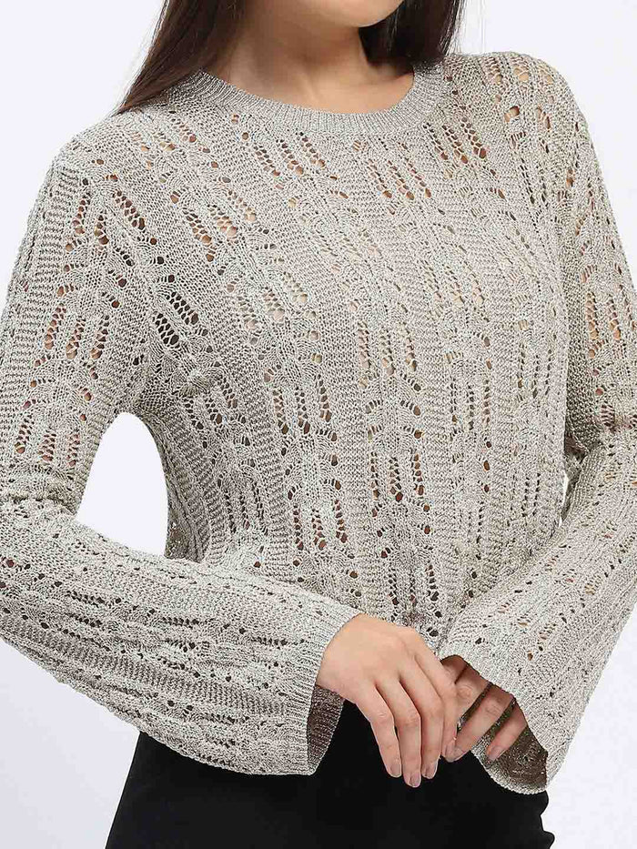 Madame Beige Loose Knit Top
