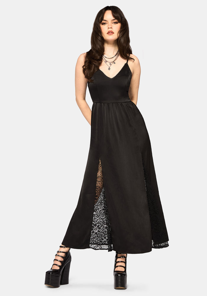 Nite Lace Godet Cami Maxi Dress