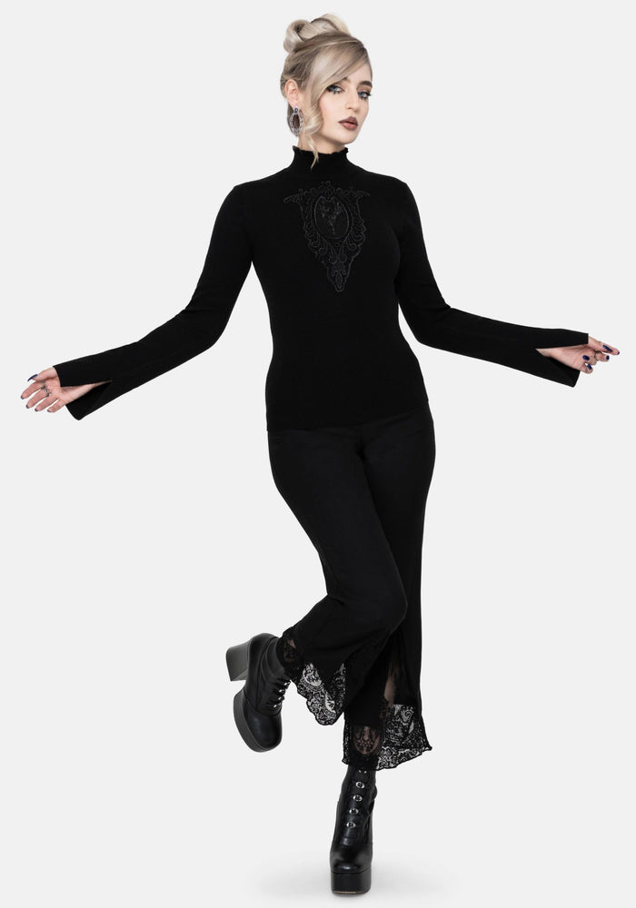 Torquil Bodice Lace Ribbed Knit Jumper