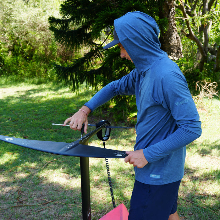 UV Ocean Tech Long Sleeve Hooded Top - Ocean Blue