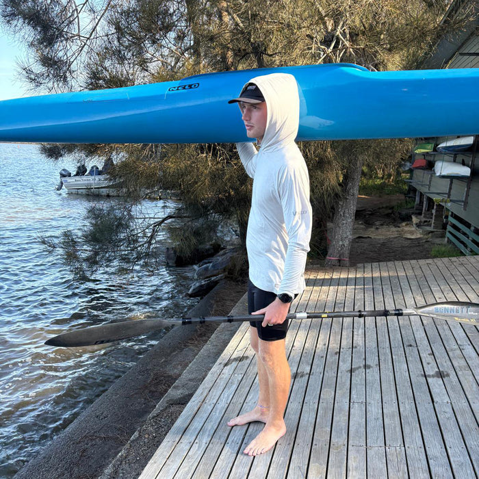 UV Ocean Tech Long Sleeve Hooded Top - Silver