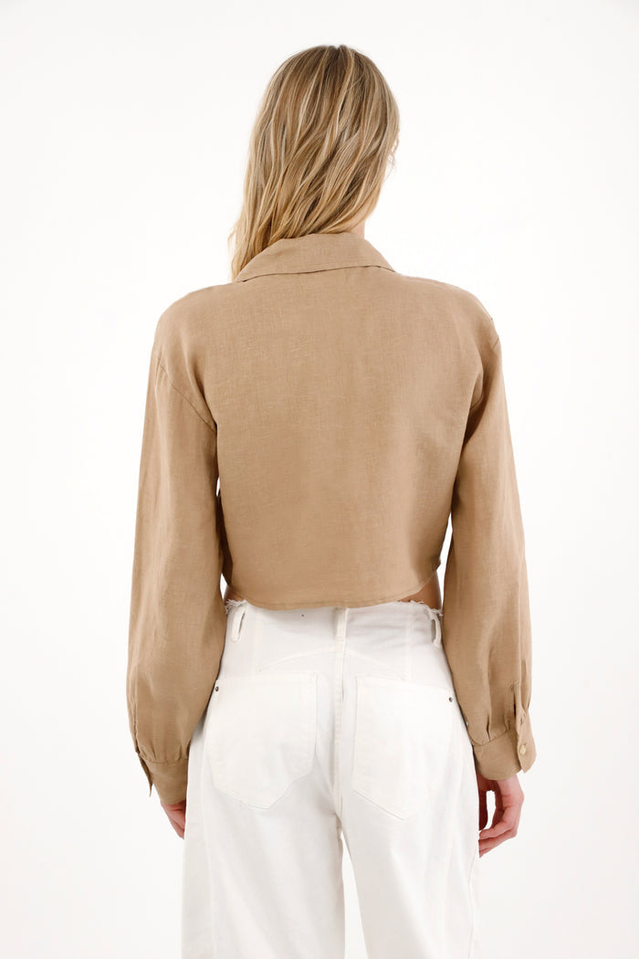 Women's 100% Linen Crude Shirt