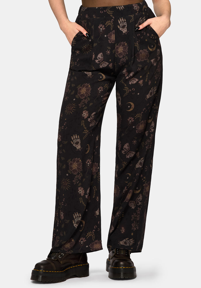 Angela Folk Print Wide Leg Trouser