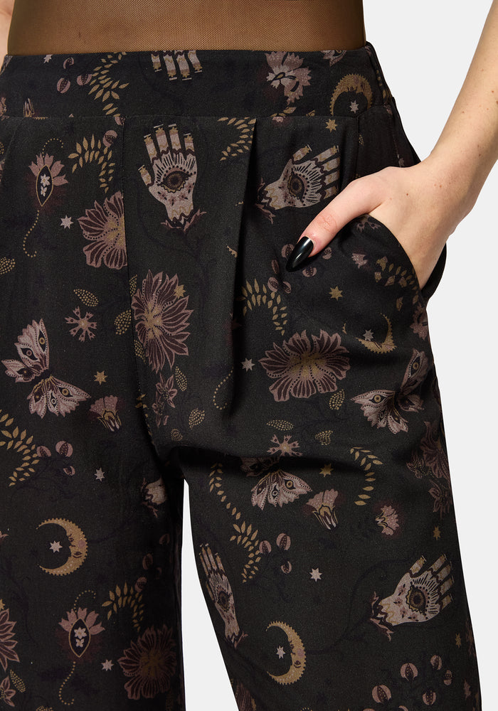 Angela Folk Print Wide Leg Trouser