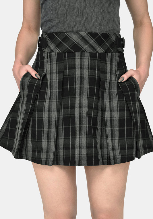 Bramble Buckled Mini Skirt - Dark Green