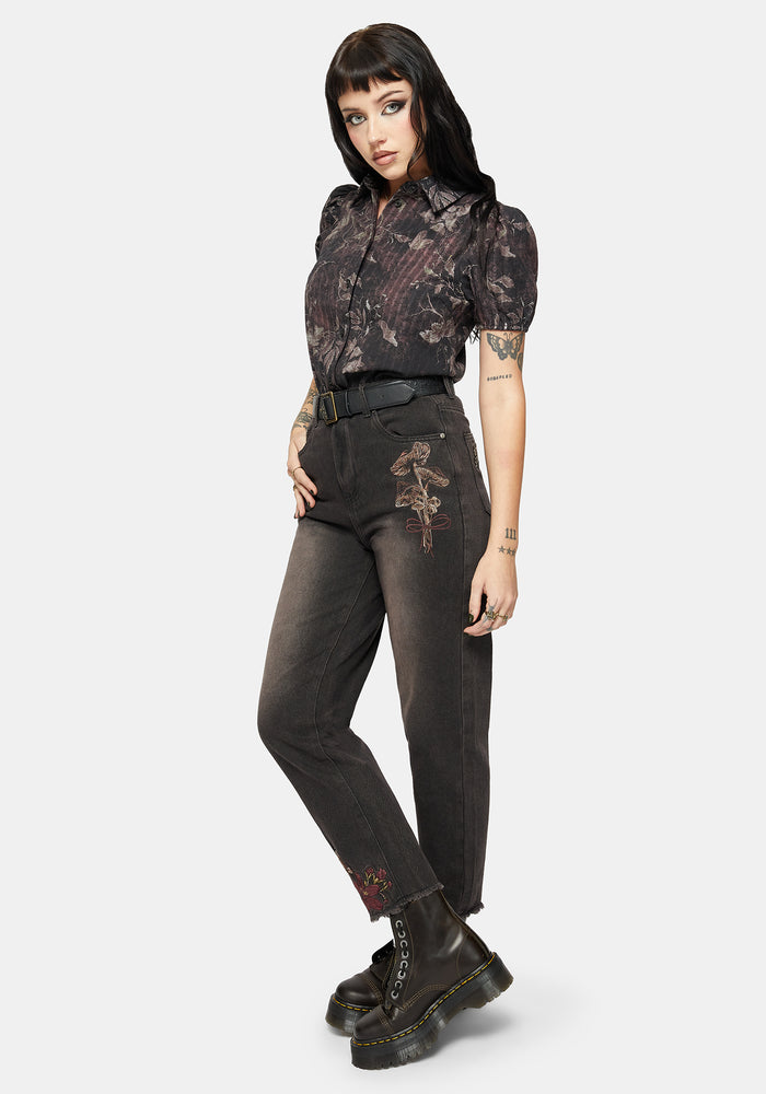 Caelis Print Puff Sleeve Blouse