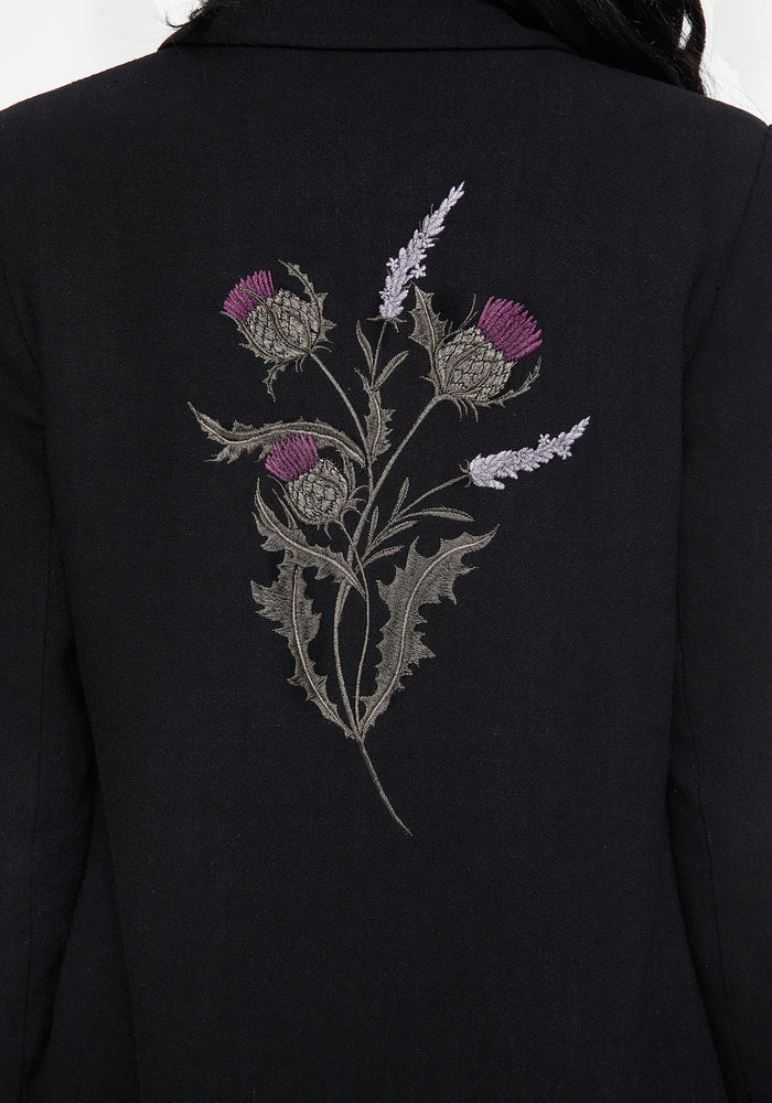 Chloris Embroidered Longline Blazer
