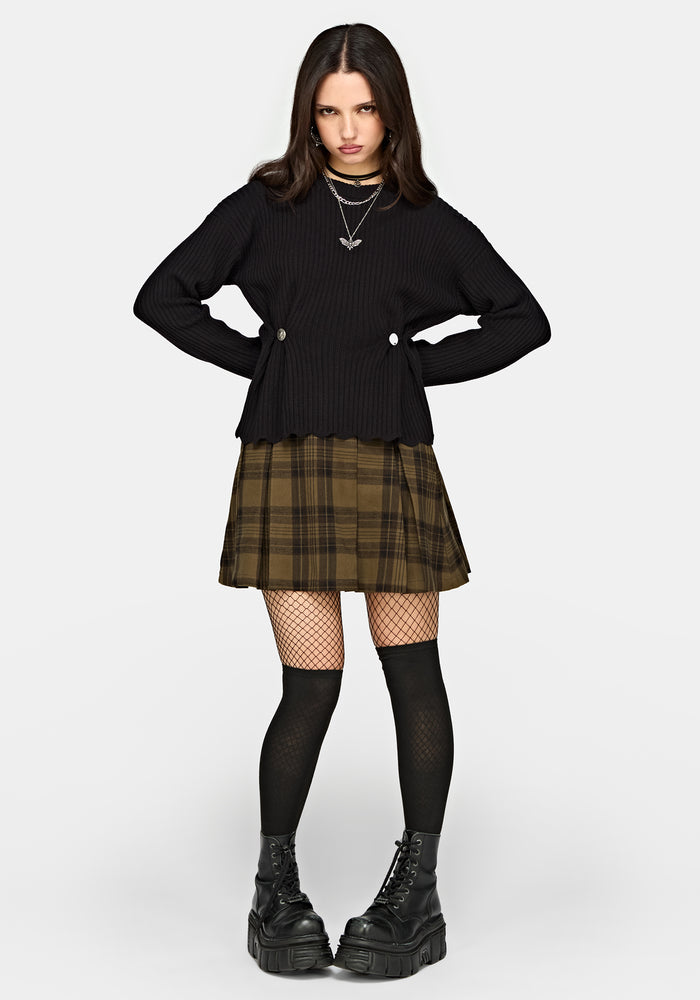 Cove Ribbed Button Waist Knit Jumper