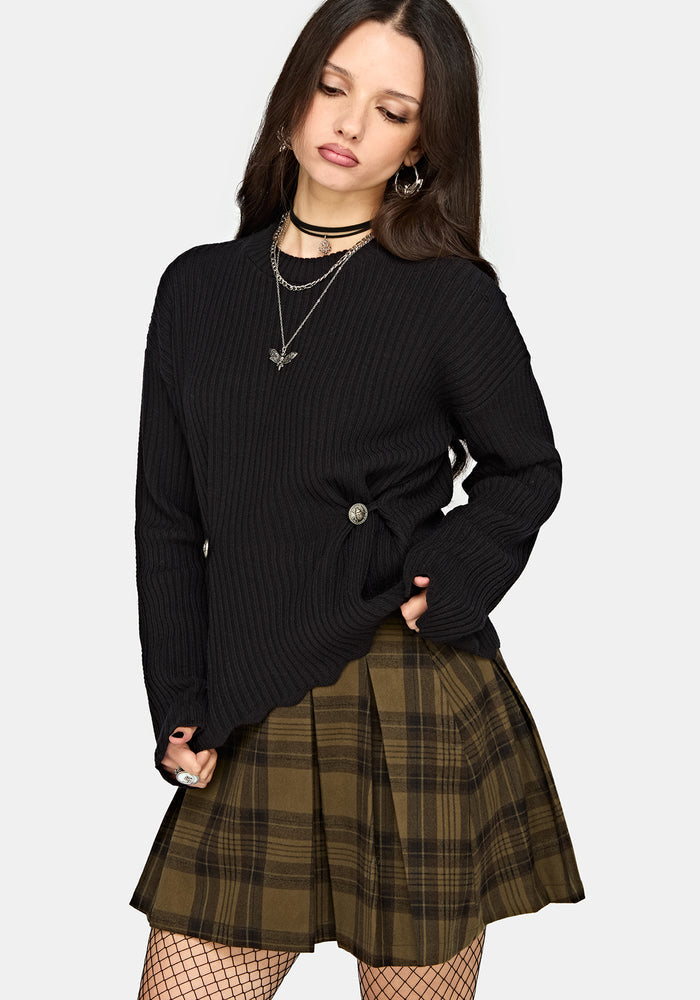 Cove Ribbed Button Waist Knit Jumper