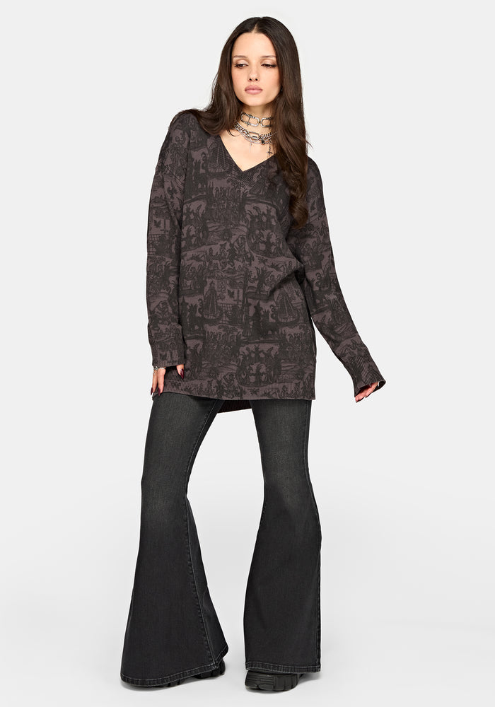 Diabolical V Neck Knit Jumper