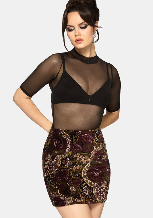 Effie Baroque Mini Shift Skirt