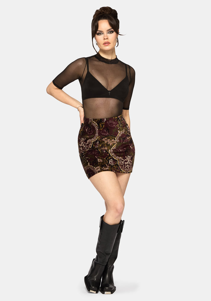 Effie Baroque Mini Shift Skirt