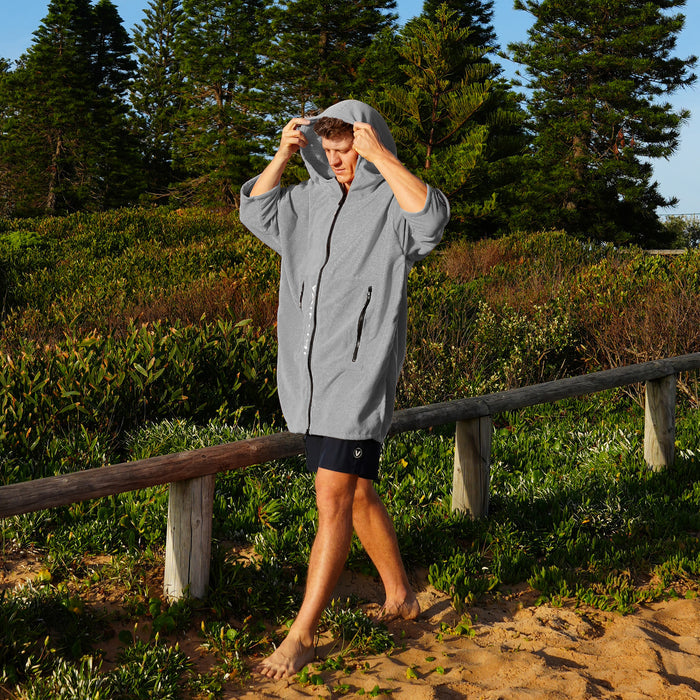 Full Zip Hooded Towel - Grey