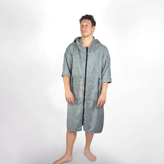 Full Zip Hooded Towel - Grey