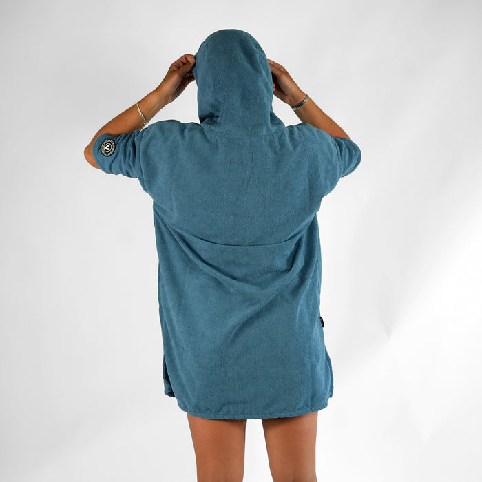 Full Zip Hooded Towel - Ocean Blue