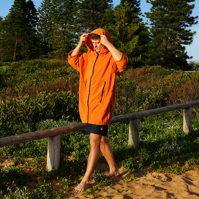 Full Zip Hooded Towel - Rust