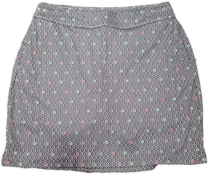 Greg Norman 17” Navy & White Hexagon Print Golf Skort Size S MSP$79