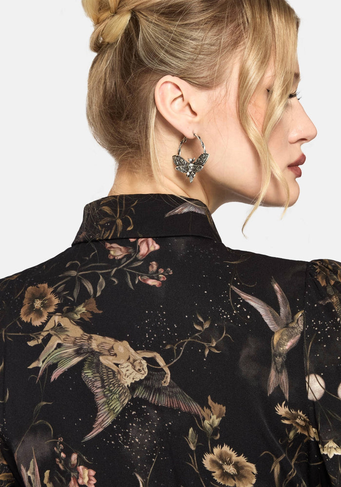 Harpyiai Print Tie Up Shirt