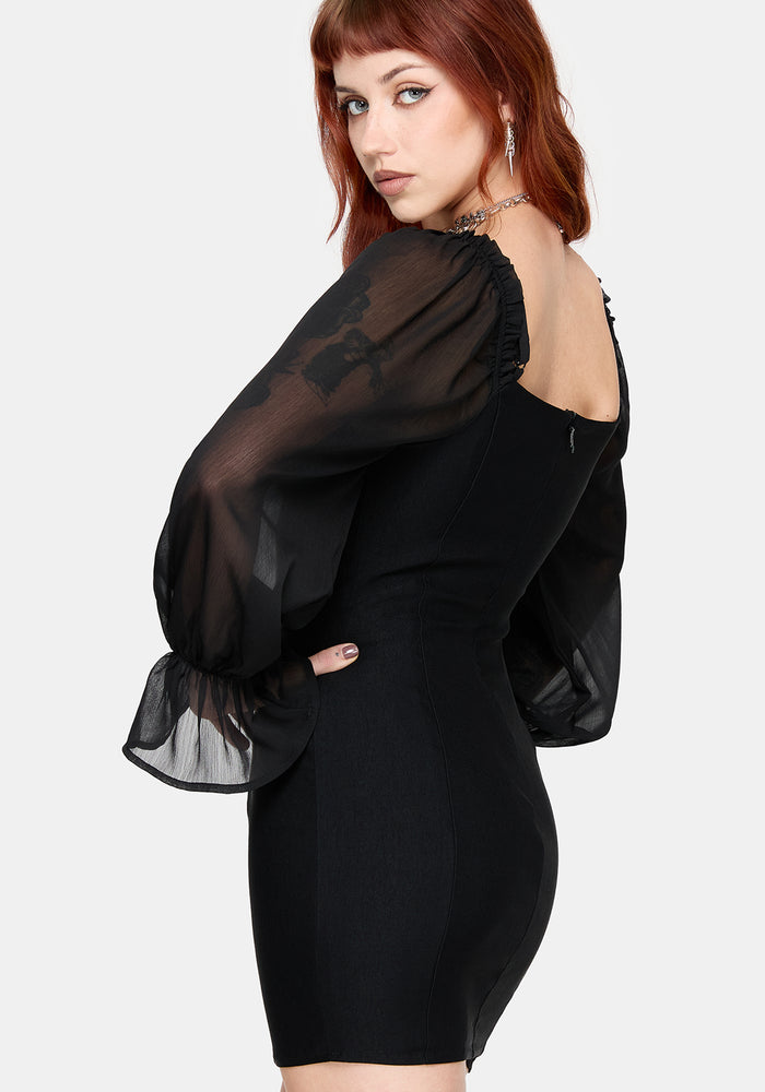 Lena Lace Up Front Mini Dress
