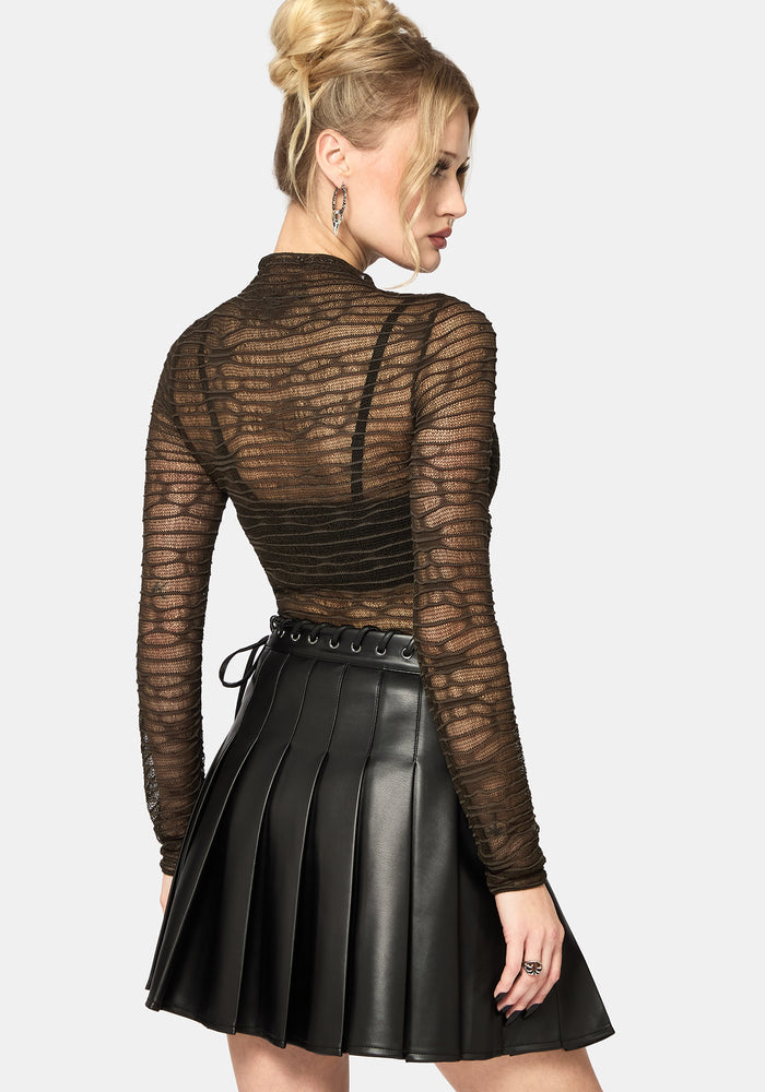 Lior Mesh Distorted Knit Top