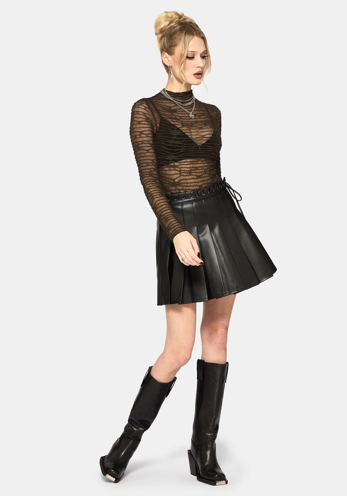 Lior Mesh Distorted Knit Top