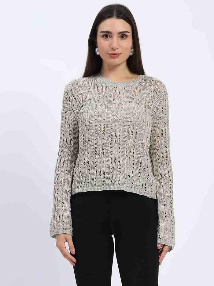 Madame Beige Loose Knit Top