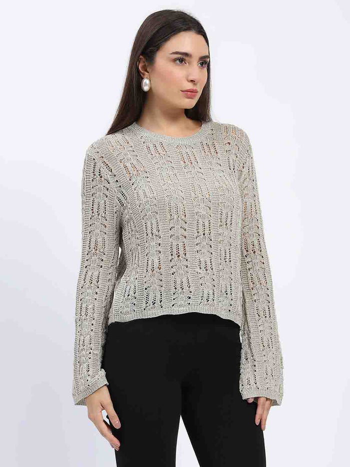 Madame Beige Loose Knit Top