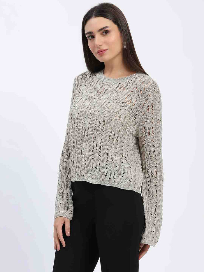 Madame Beige Loose Knit Top