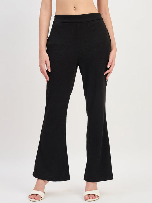 Madame Black Straight Fit Ankle Trousers