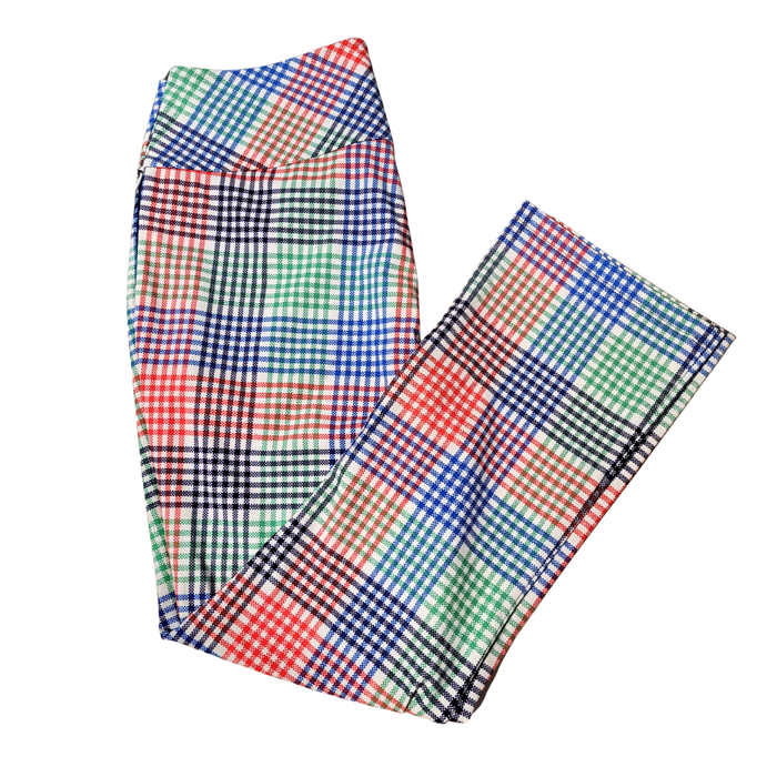 New Kinona Smooth Your Waist Crop Golf Pant Vacation Plaid Size M