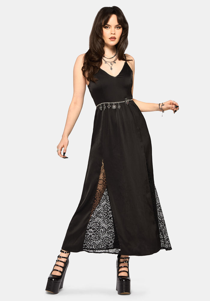 Nite Lace Godet Cami Maxi Dress