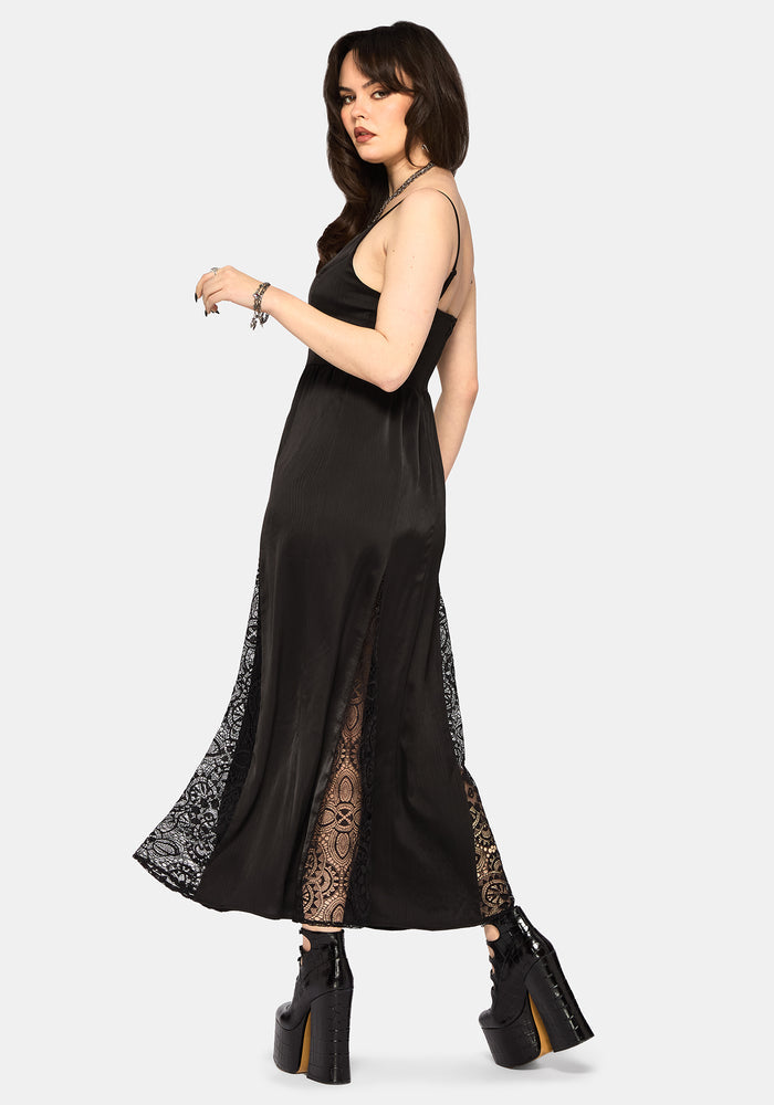 Nite Lace Godet Cami Maxi Dress
