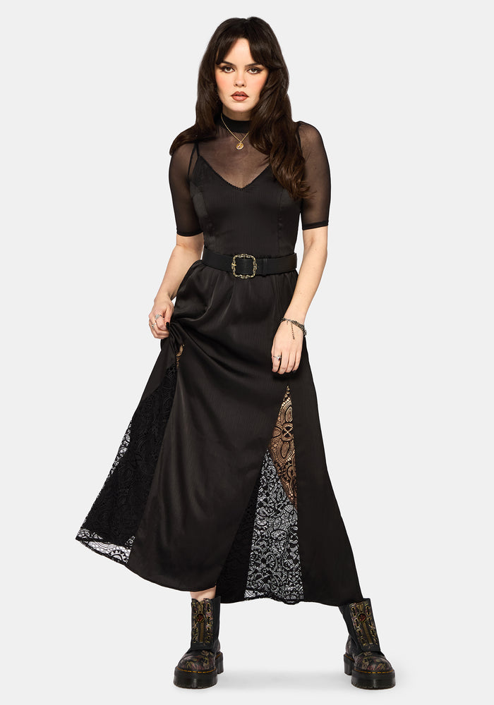 Nite Lace Godet Cami Maxi Dress