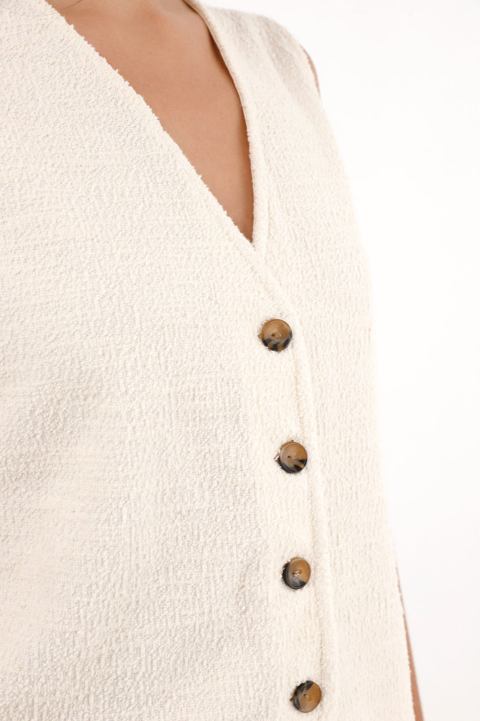 Off-White Tweed Knit Vest for Women