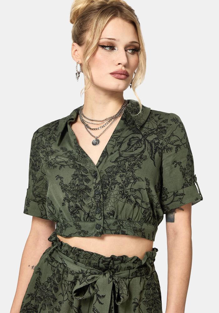 Orla Foxglove Potion Crop Short Sleeved Shirt