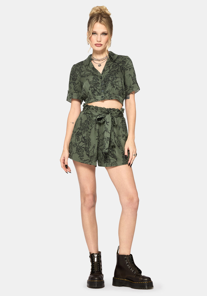 Orla Foxglove Potion Crop Short Sleeved Shirt