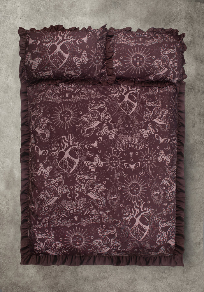 Paramour Frilled Edge Tattoo Print Bedding Set (UK Double)