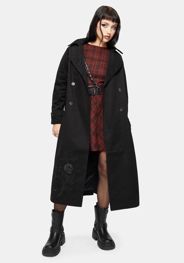 Poe Embroidered Trench Coat