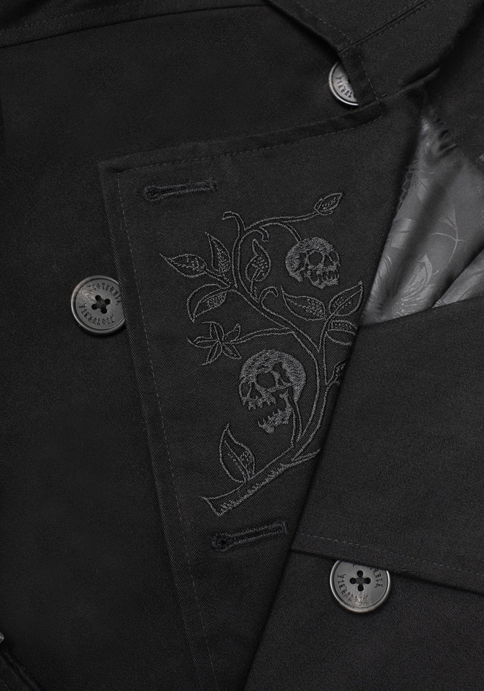 Poe Embroidered Trench Coat