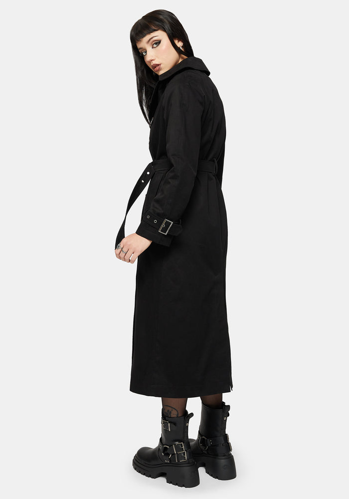 Poe Embroidered Trench Coat