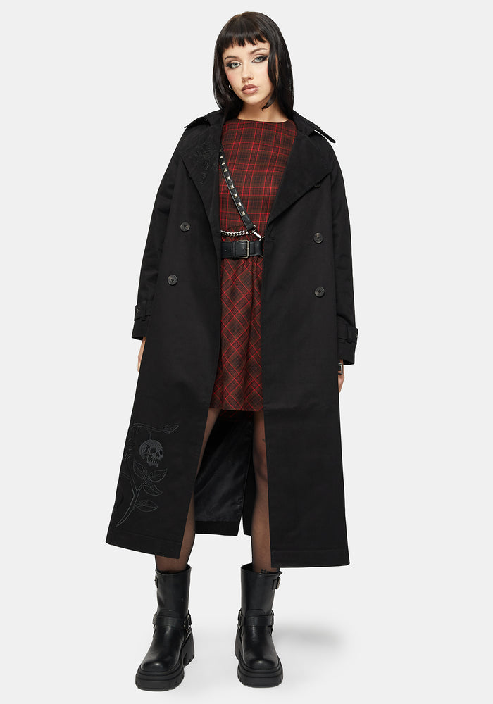 Poe Embroidered Trench Coat