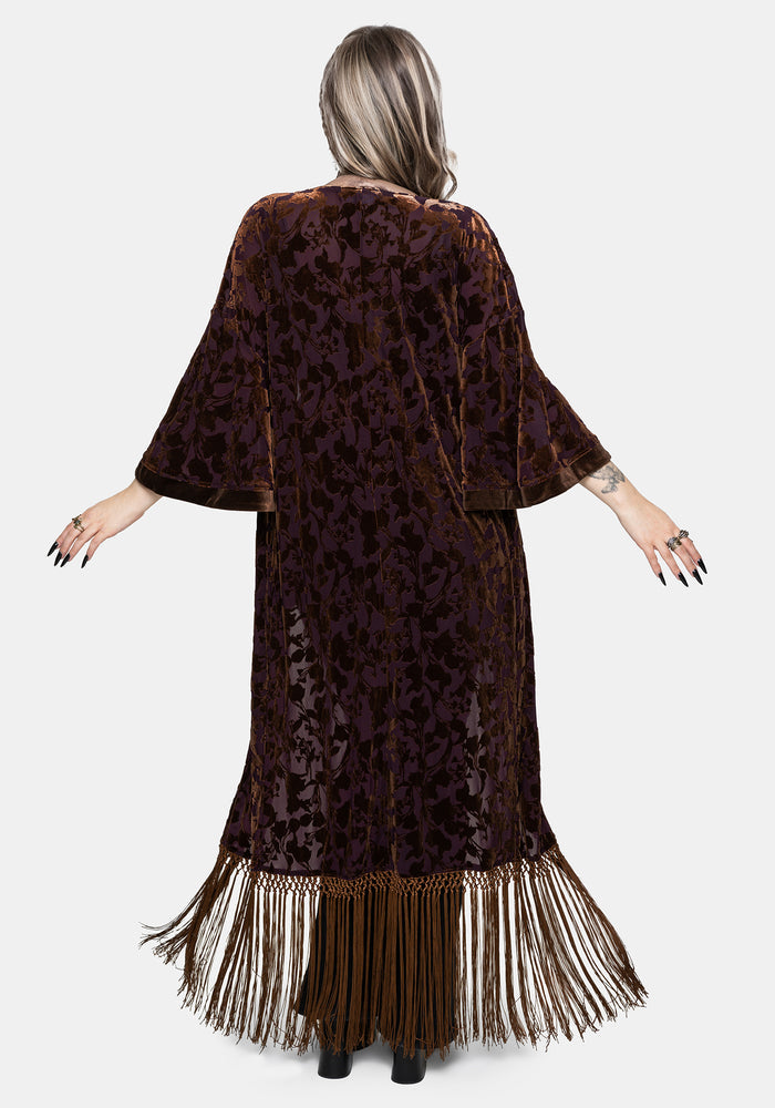 Sienna Devore Fringe Kimono