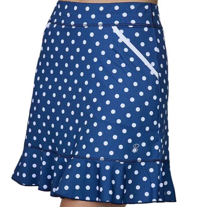 Sofibella Navy & White Polka Dot Golf Skort Size L MSP$84