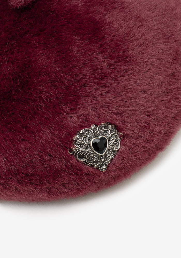 Stella Heart Brooch Beret