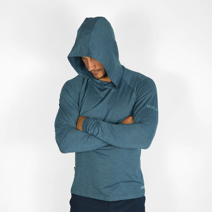 UV Ocean Tech Long Sleeve Hooded Top - Ocean Blue