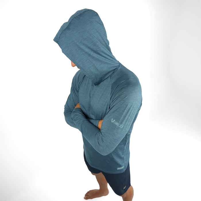 UV Ocean Tech Long Sleeve Hooded Top - Ocean Blue