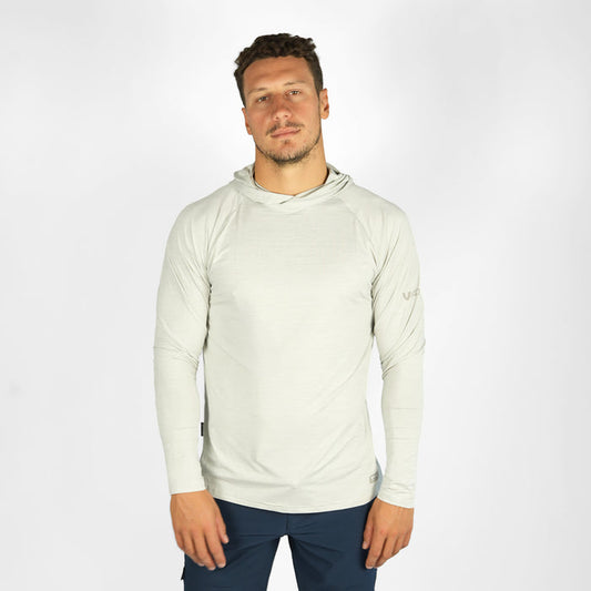 UV Ocean Tech Long Sleeve Hooded Top - Silver