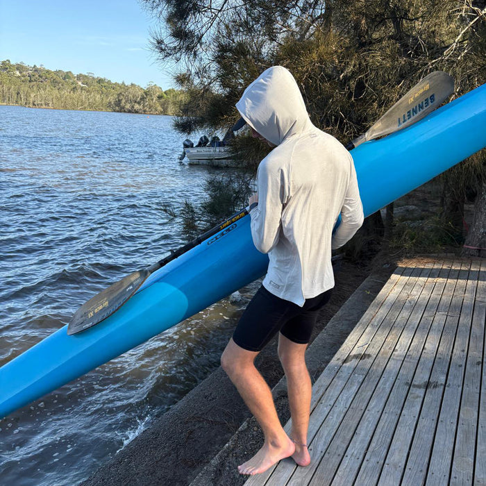 UV Ocean Tech Long Sleeve Hooded Top - Silver