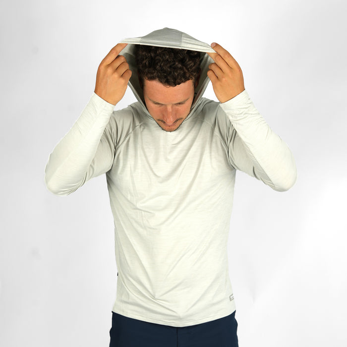 UV Ocean Tech Long Sleeve Hooded Top - Silver